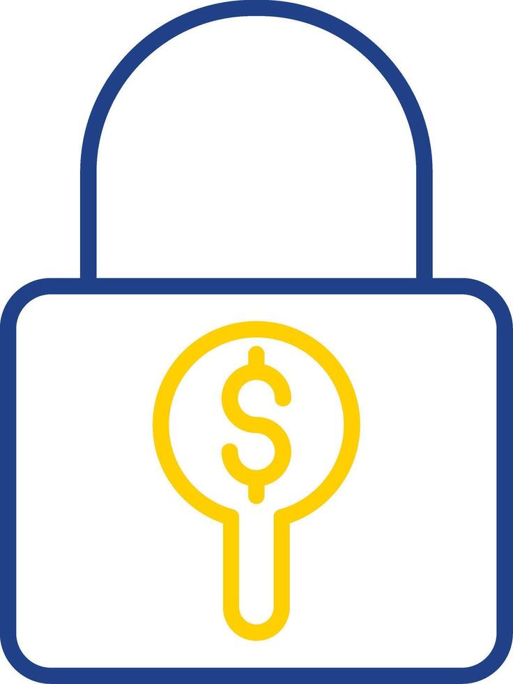 Locked Line Two Colour Icon Design vector