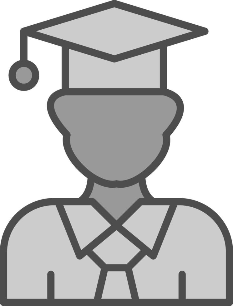 Graduation Line Filled Greyscale Icon Design vector
