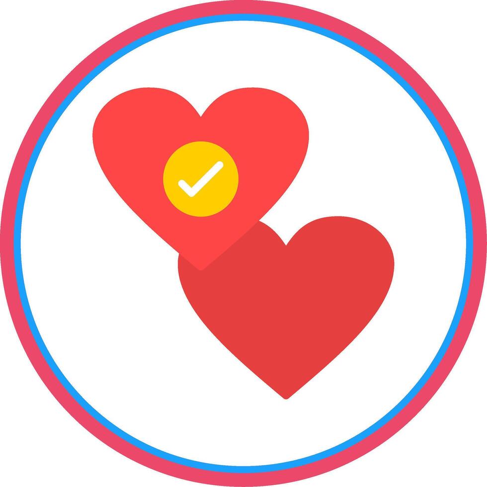 Heart Flat Circle Icon vector