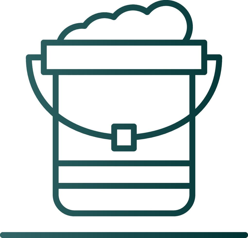 Pail Line Gradient Icon vector