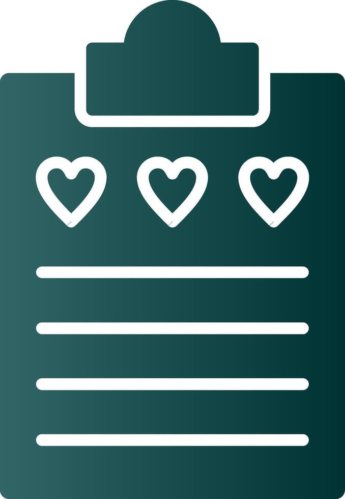 Wish List Glyph Gradient Icon vector