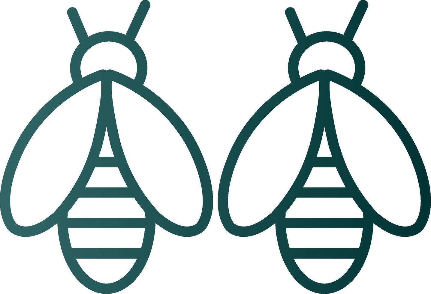 Bees Line Gradient Icon vector