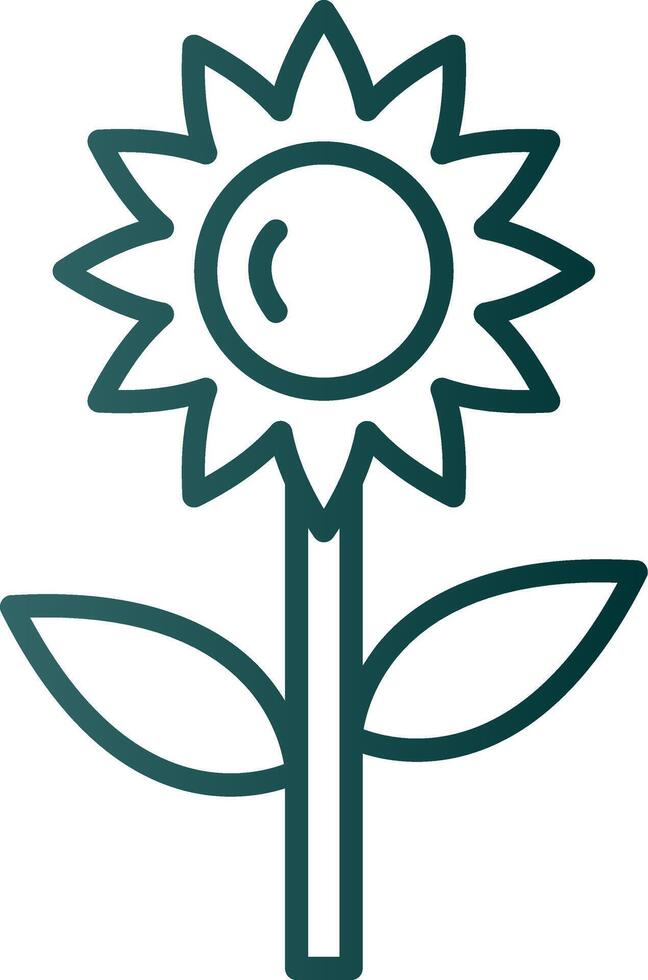 Sunflower Line Gradient Icon vector