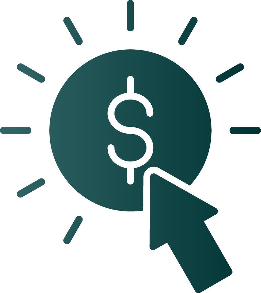 Pay Per Click Glyph Gradient Icon vector