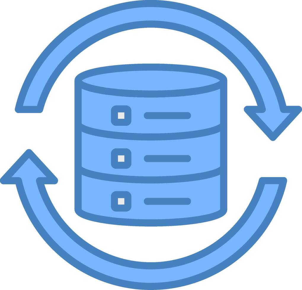 Data Synchronization Line Filled Blue Icon vector