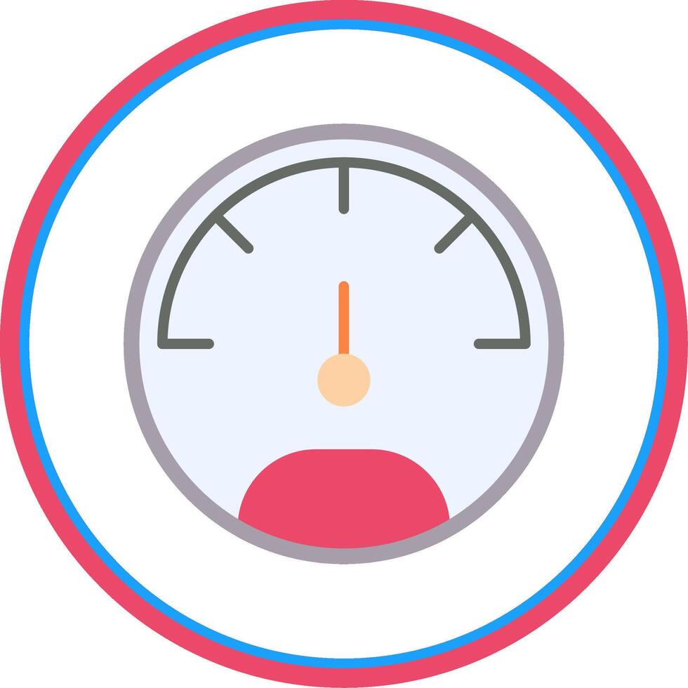 Speedo Meter Flat Circle Icon vector