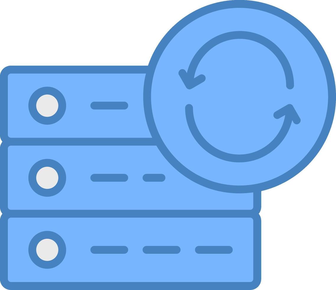 Data Synchronization Line Filled Blue Icon vector