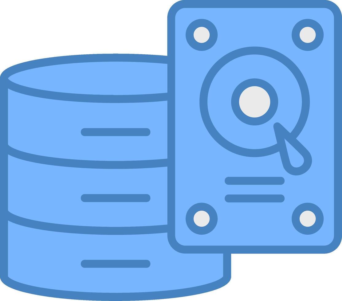 Ssd Disk Line Filled Blue Icon vector