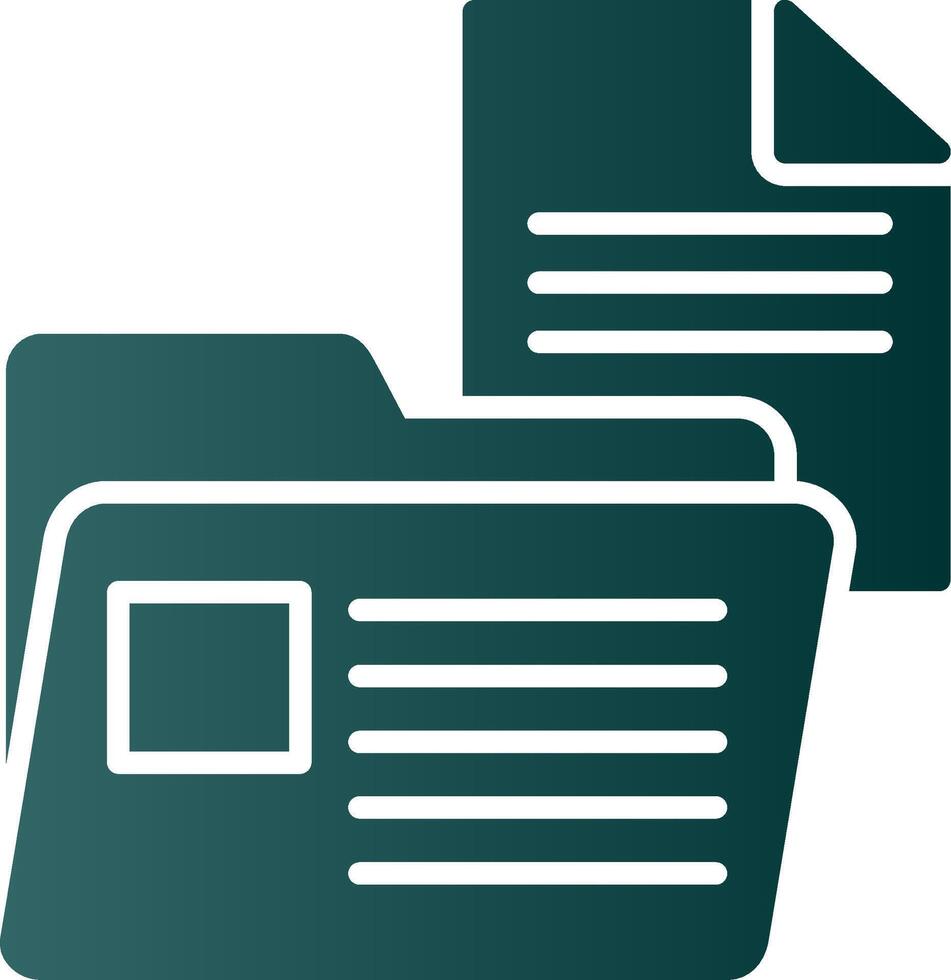 Document Folder Glyph Gradient Icon vector
