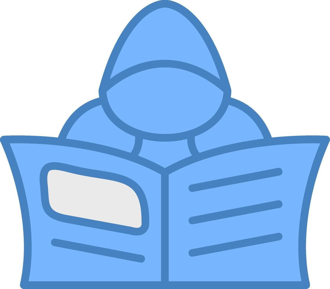 Hacker Line Filled Blue Icon vector