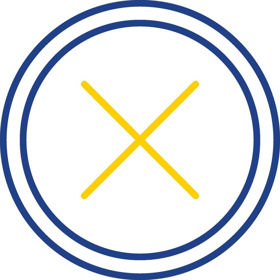 Cross Line Two Colour Icon Design vector