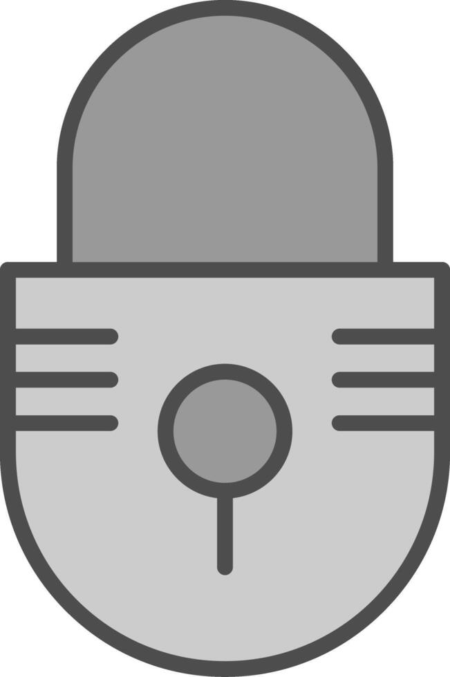 Lock Line Filled Greyscale Icon Design vector