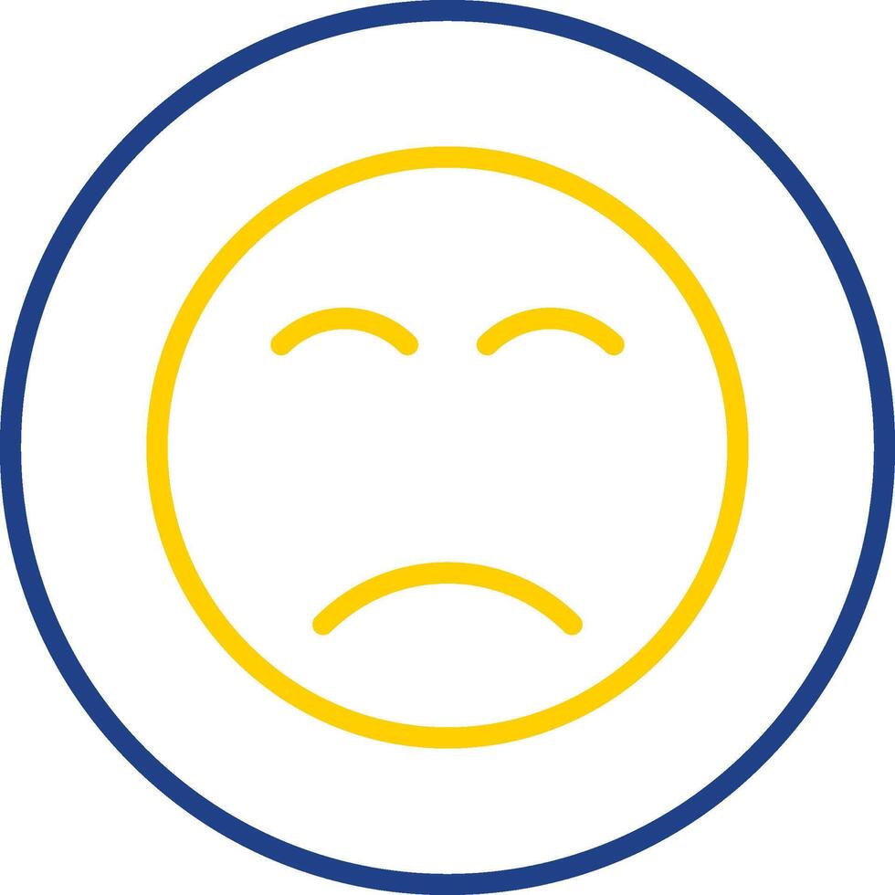 Sad Face Line Two Colour Icon Design vector