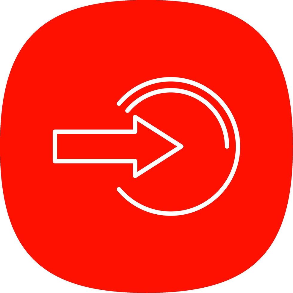 Login Line Curve Icon Design vector