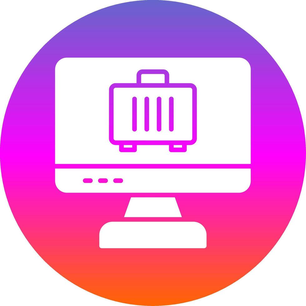 Computer Glyph Gradient Circle Icon Design vector