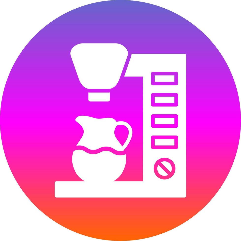 Coffee Maker Glyph Gradient Circle Icon Design vector