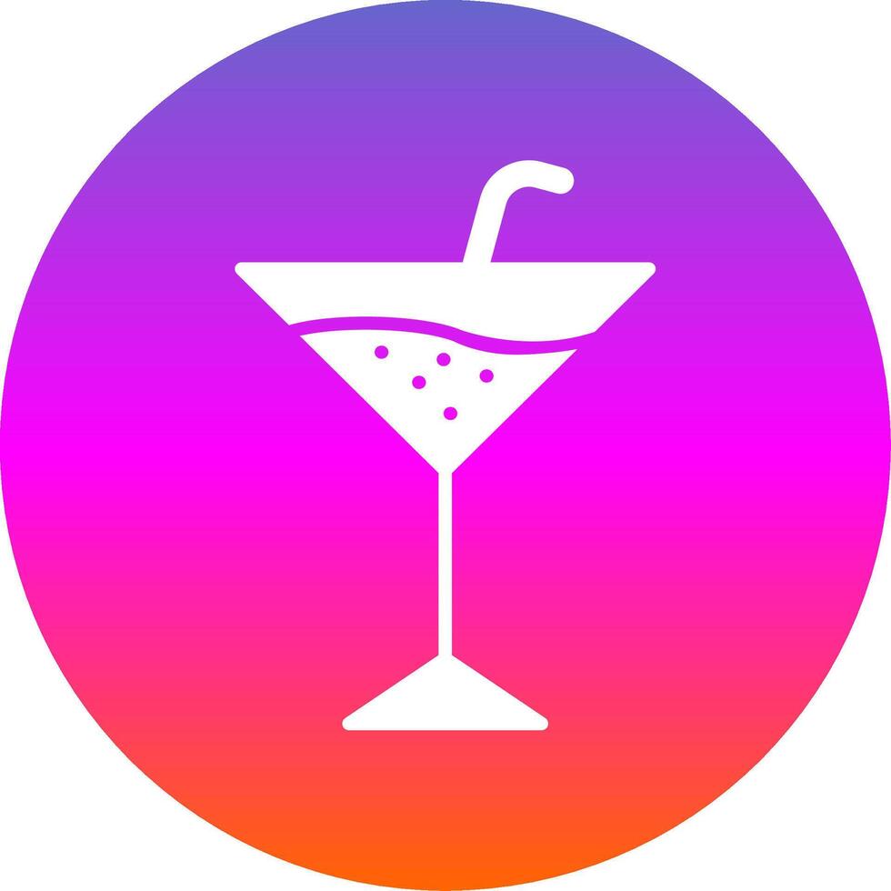 Martini Glyph Gradient Circle Icon Design vector
