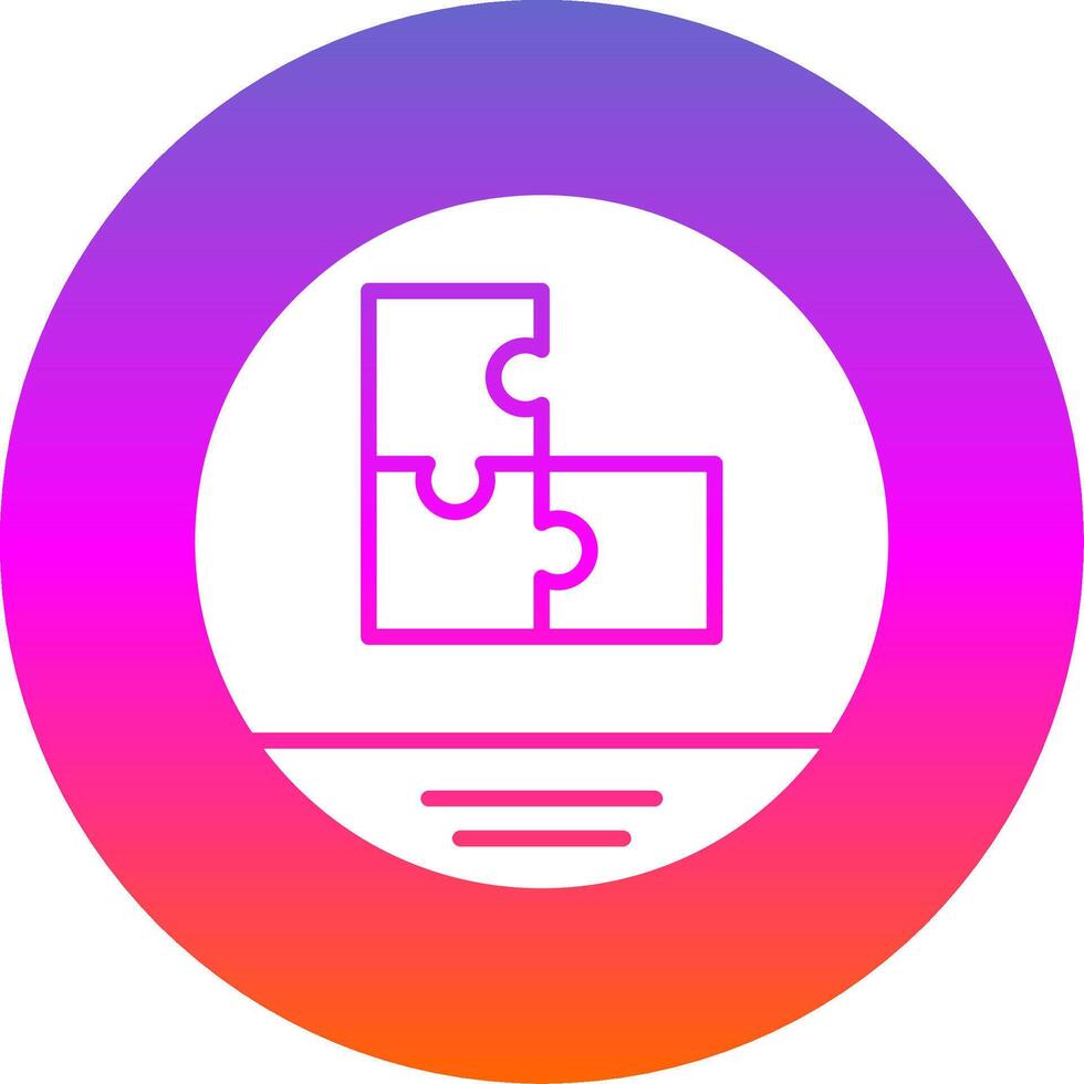 Puzzle Glyph Gradient Circle Icon Design vector