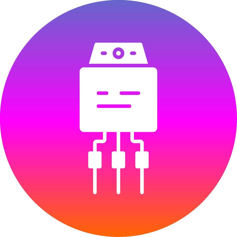 Transistor Glyph Gradient Circle Icon Design vector