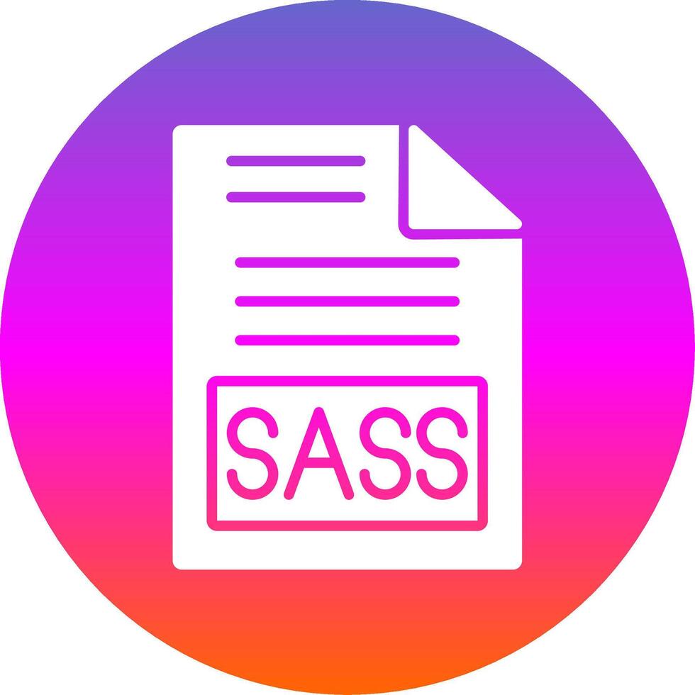 Sass Glyph Gradient Circle Icon Design vector