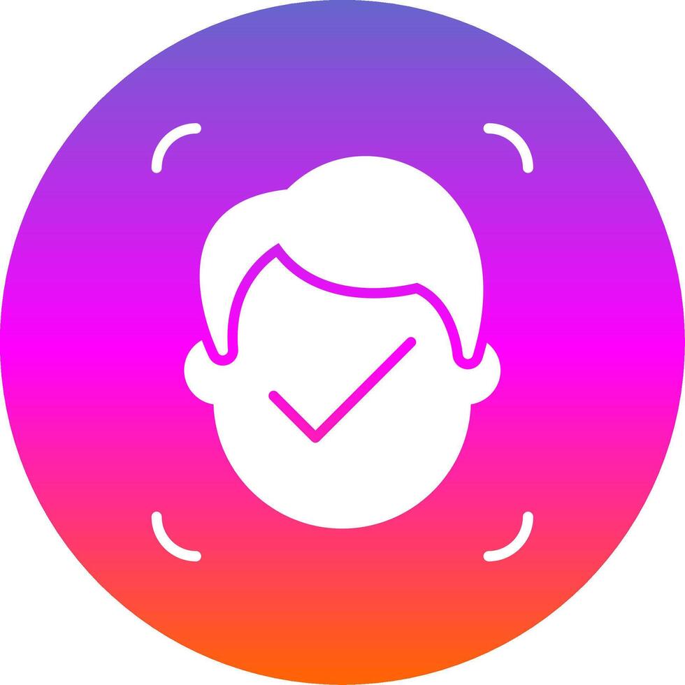 Facial Recognition Glyph Gradient Circle Icon Design vector