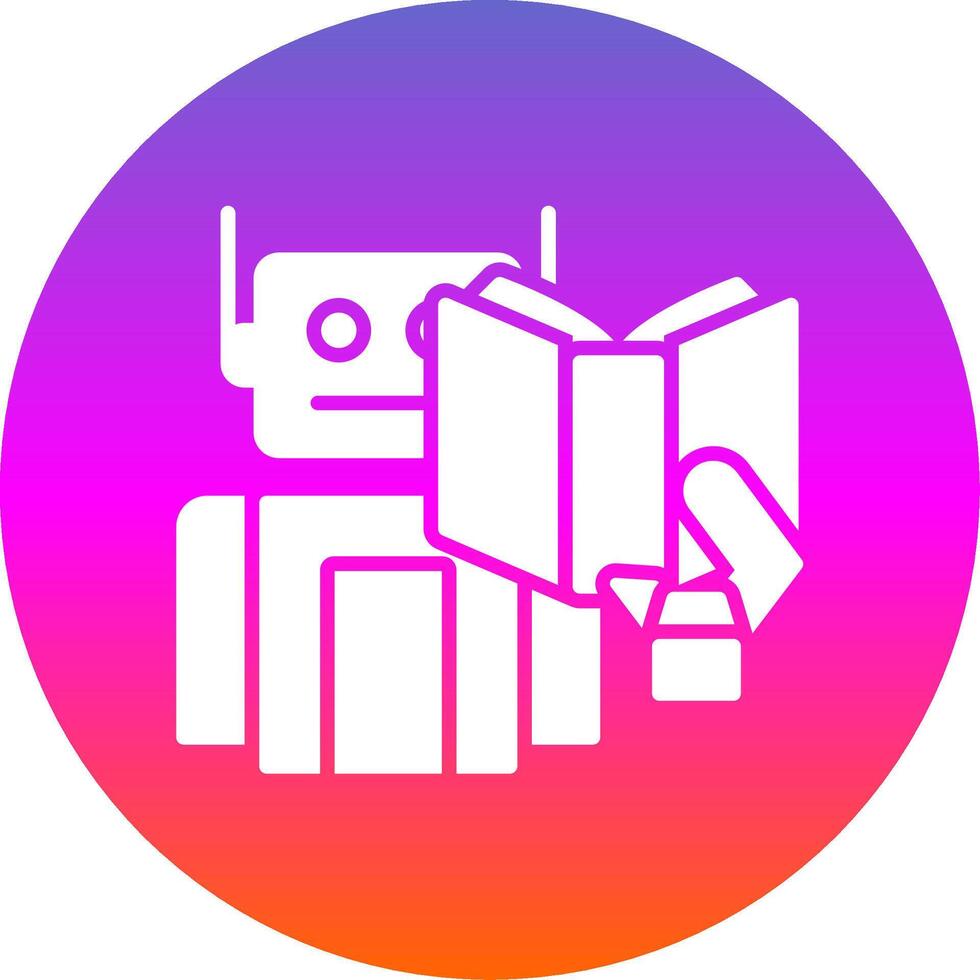 Robot Glyph Gradient Circle Icon Design vector