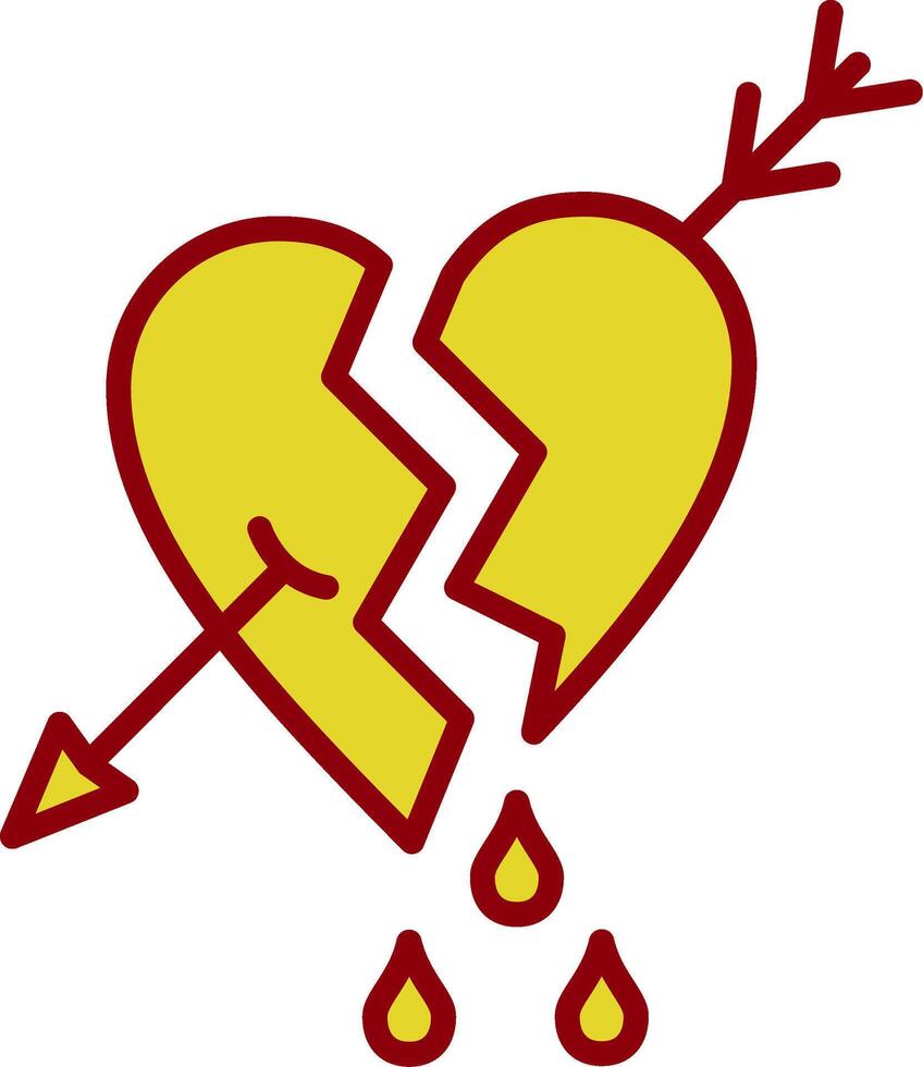 Broken Heart Vintage Icon Design vector