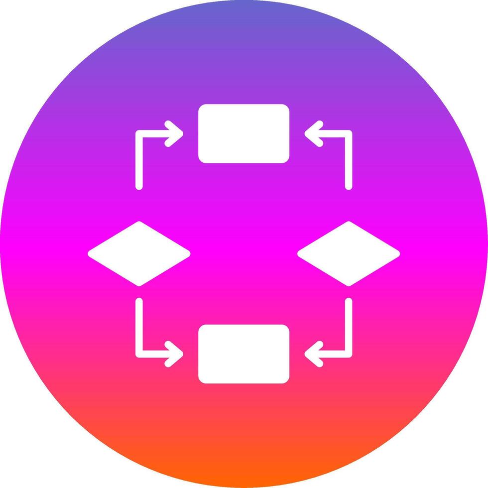 algoritmo glifo degradado circulo icono diseño vector