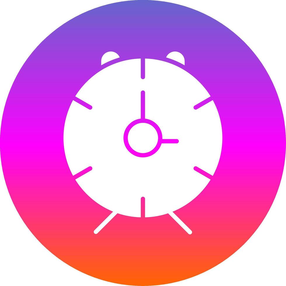 alarma reloj glifo degradado circulo icono diseño vector