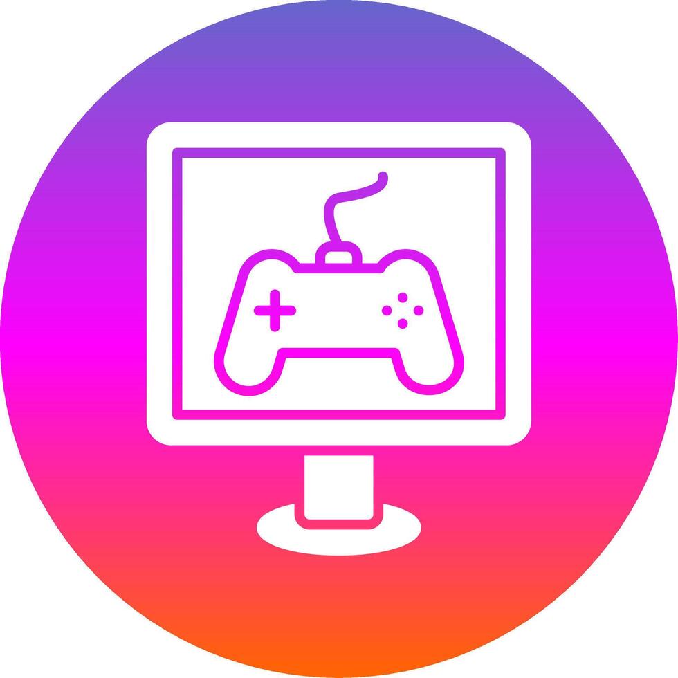 Gaming Glyph Gradient Circle Icon Design vector
