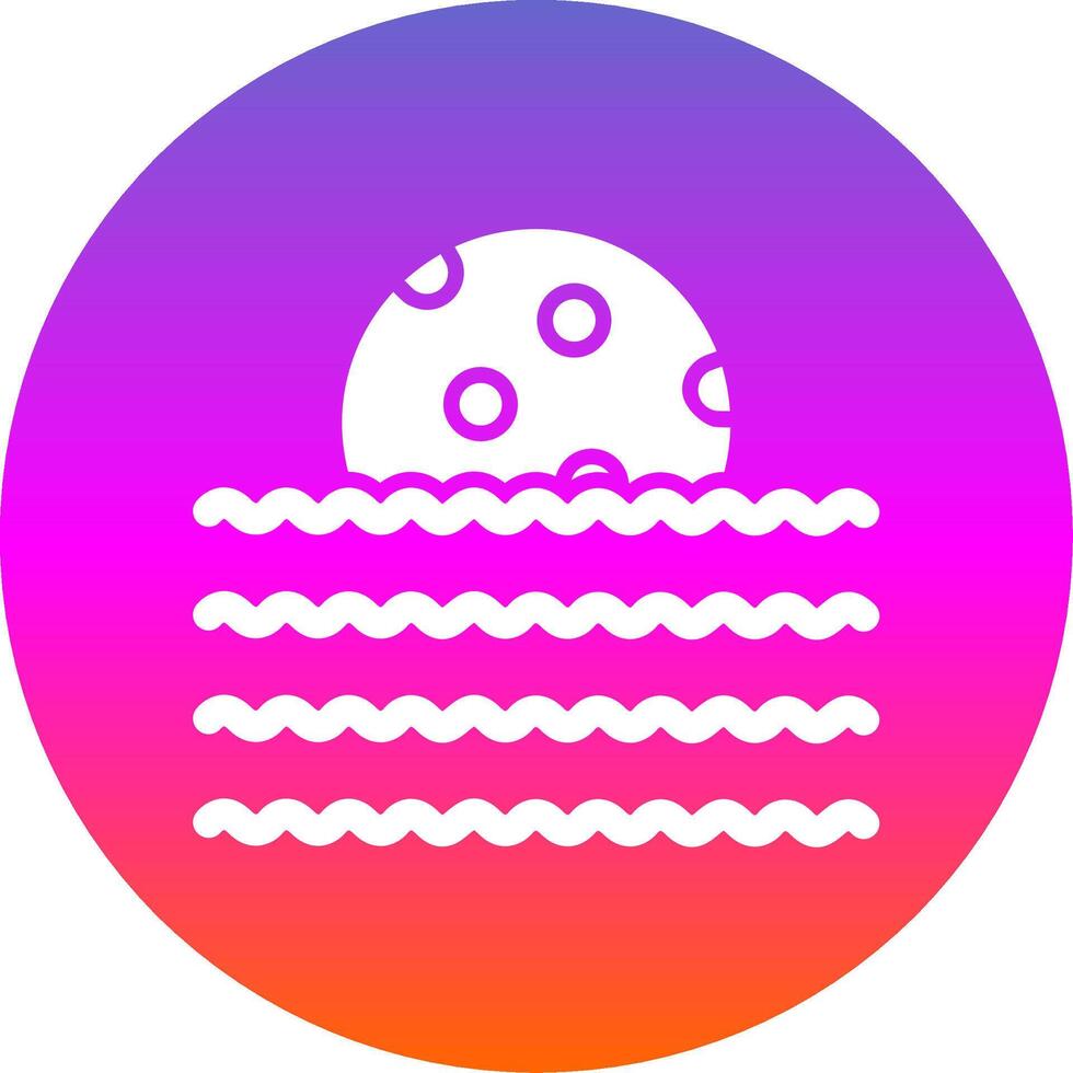 Waves Glyph Gradient Circle Icon Design vector