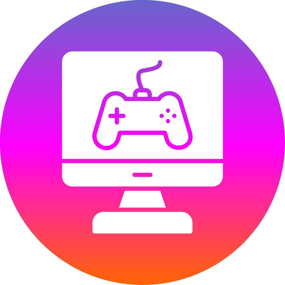 Game Glyph Gradient Circle Icon Design vector