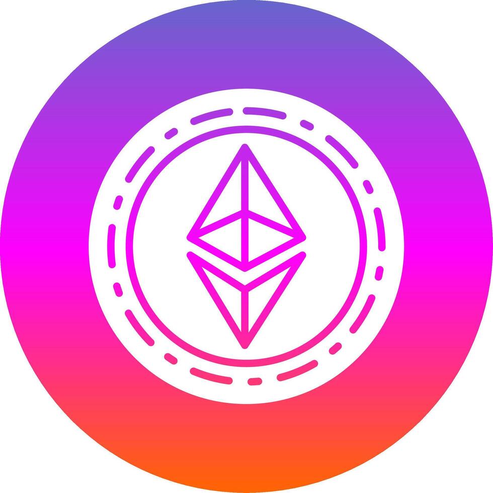 Ethereum Coin Glyph Gradient Circle Icon Design vector