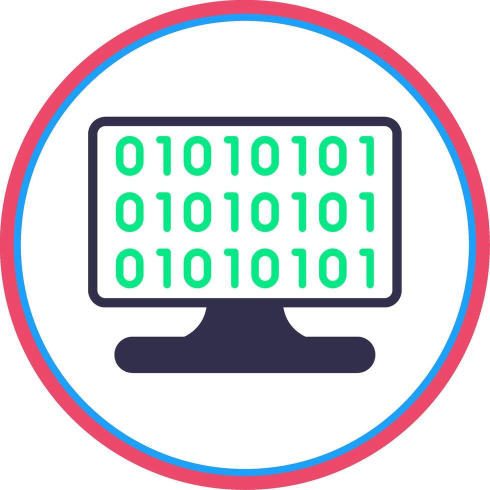 Binary Code Flat Circle Icon vector