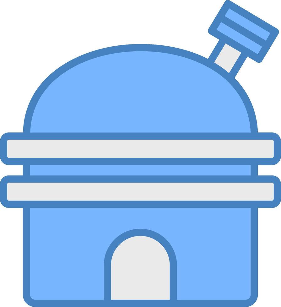 Observatory Line Filled Blue Icon vector