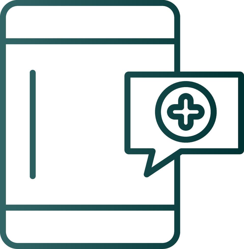 OnLine Gradient Medical Help Line Gradient Icon vector