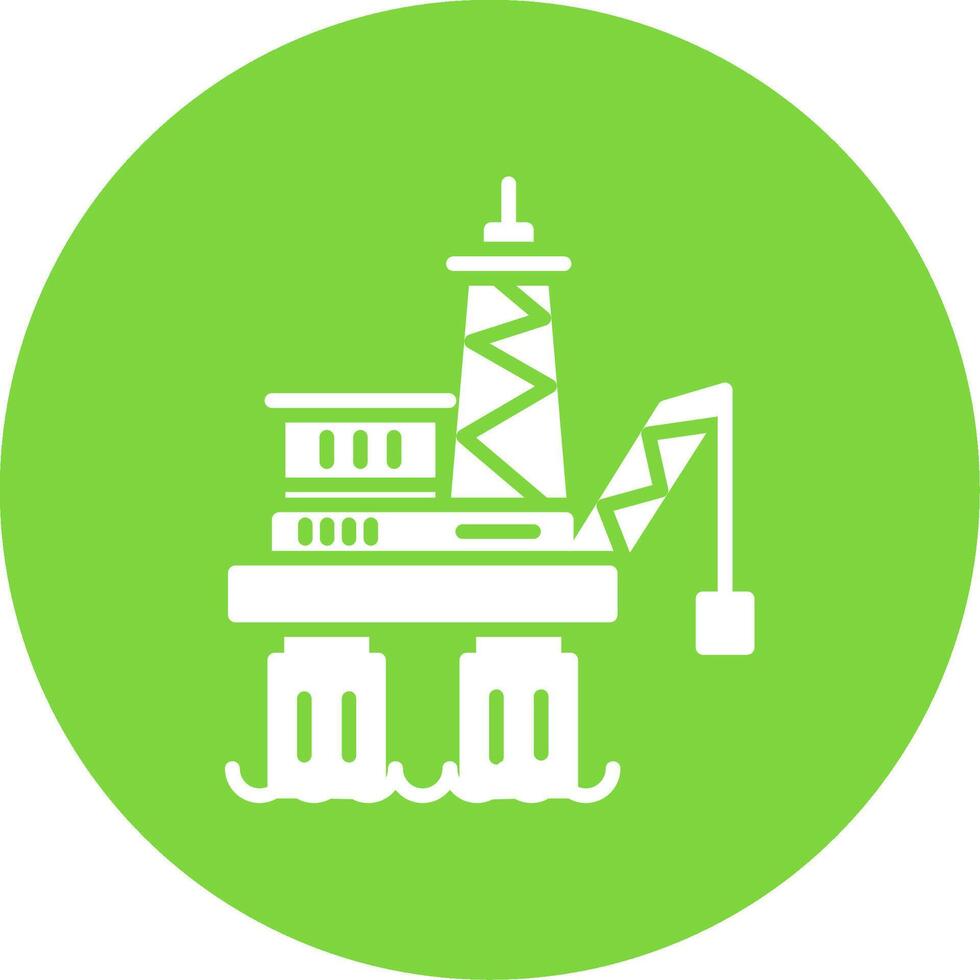 Offshore Platform Multi Color Circle Icon vector