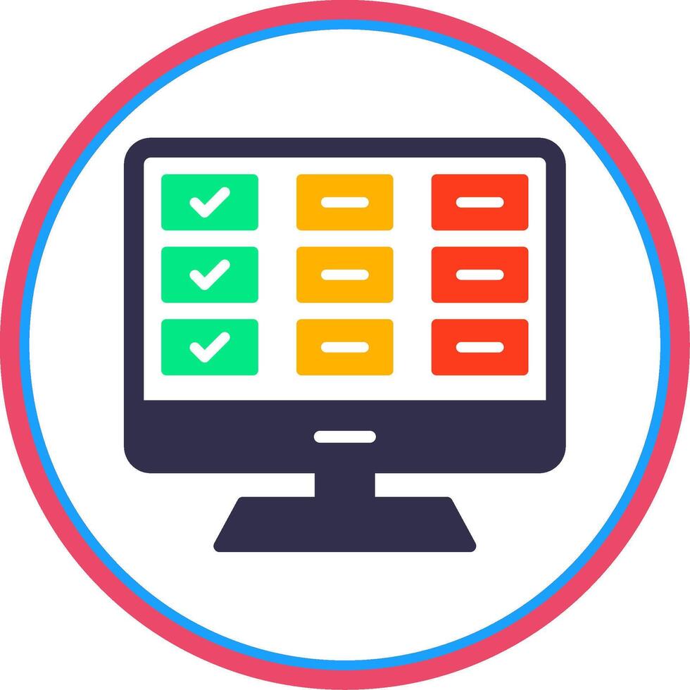 Task List Flat Circle Icon vector
