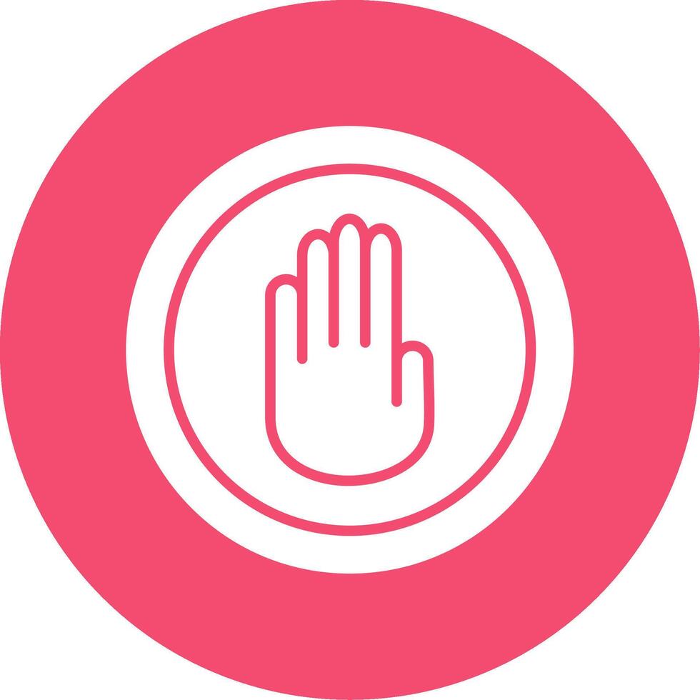 Stop Hand Multi Color Circle Icon vector