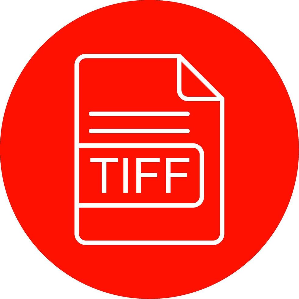 TIFF File Format Multi Color Circle Icon vector