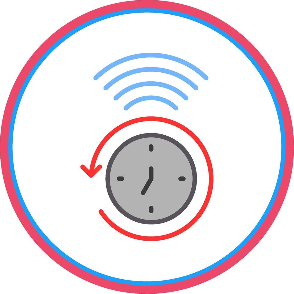 Clock Flat Circle Icon vector