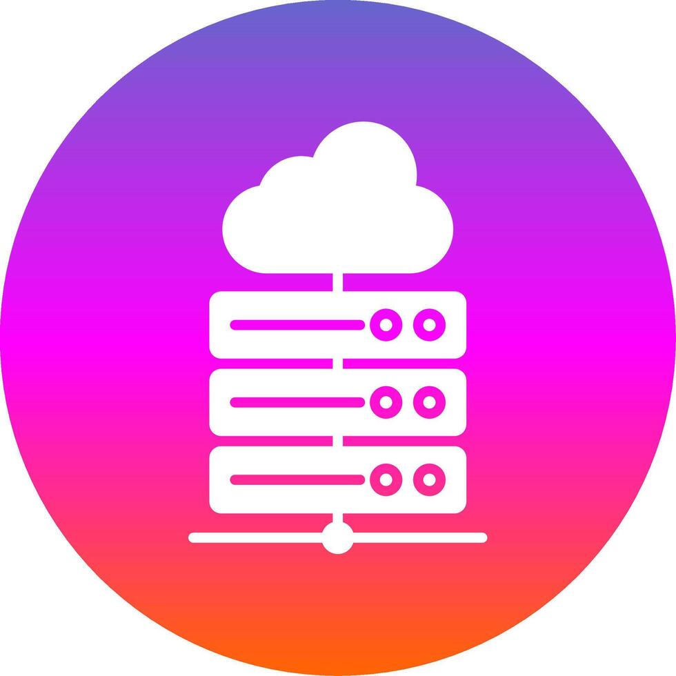 Hosting Server Glyph Gradient Circle Icon Design vector