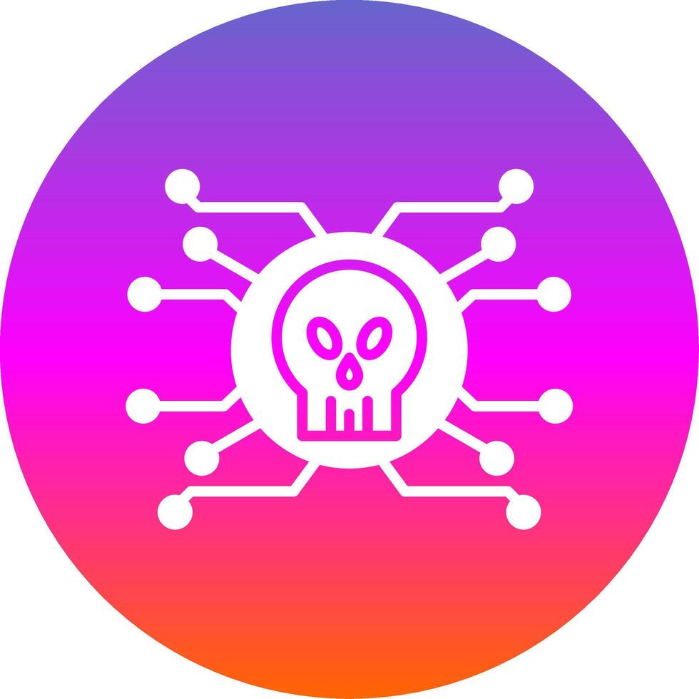 Cyber Attack Glyph Gradient Circle Icon Design vector