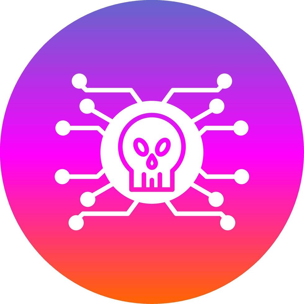 Cyber Attack Glyph Gradient Circle Icon Design vector