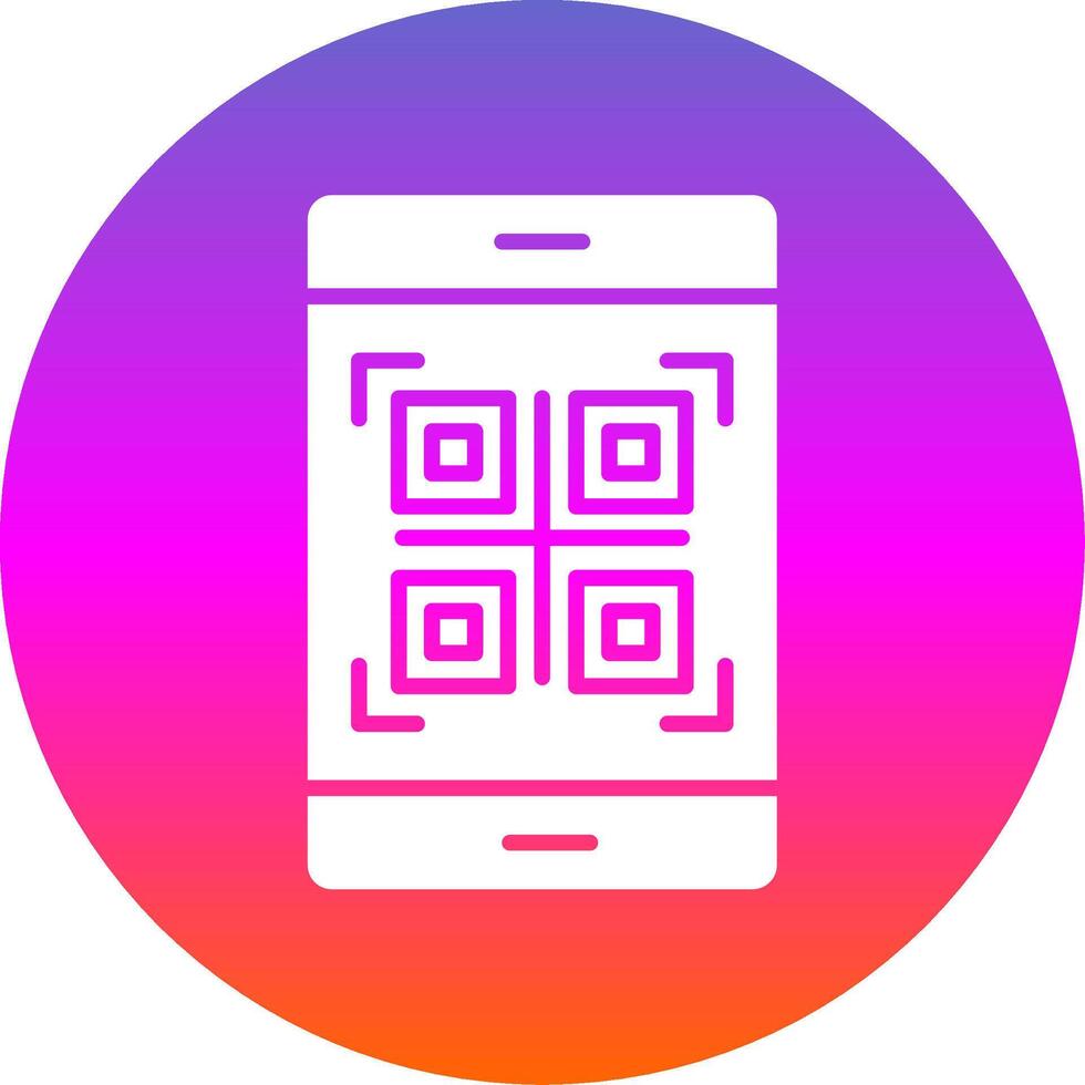 Qr Code Glyph Gradient Circle Icon Design vector