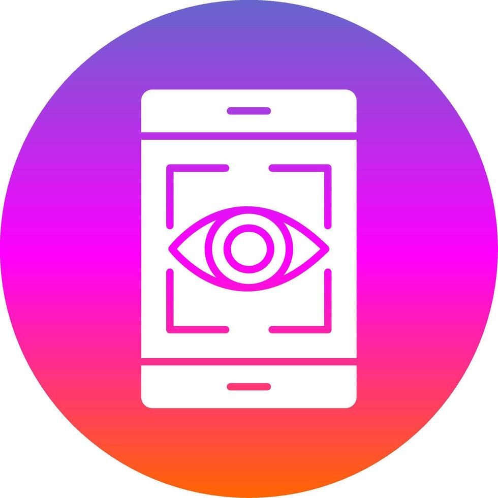 Eye Recognition Glyph Gradient Circle Icon Design vector