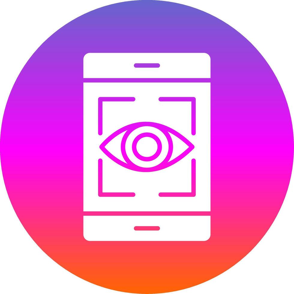 Eye Recognition Glyph Gradient Circle Icon Design vector