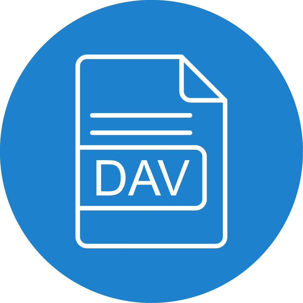 DAV File Format Multi Color Circle Icon vector