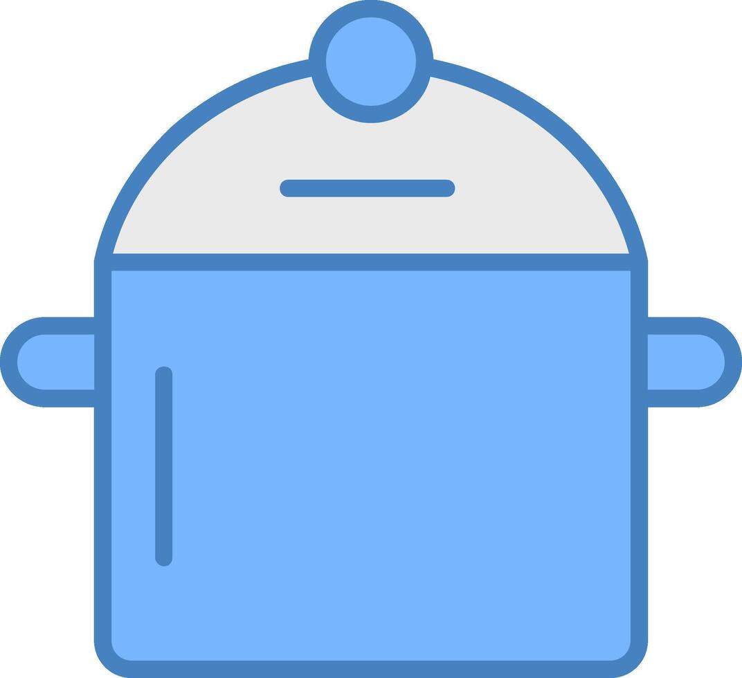 Pot Line Filled Blue Icon vector