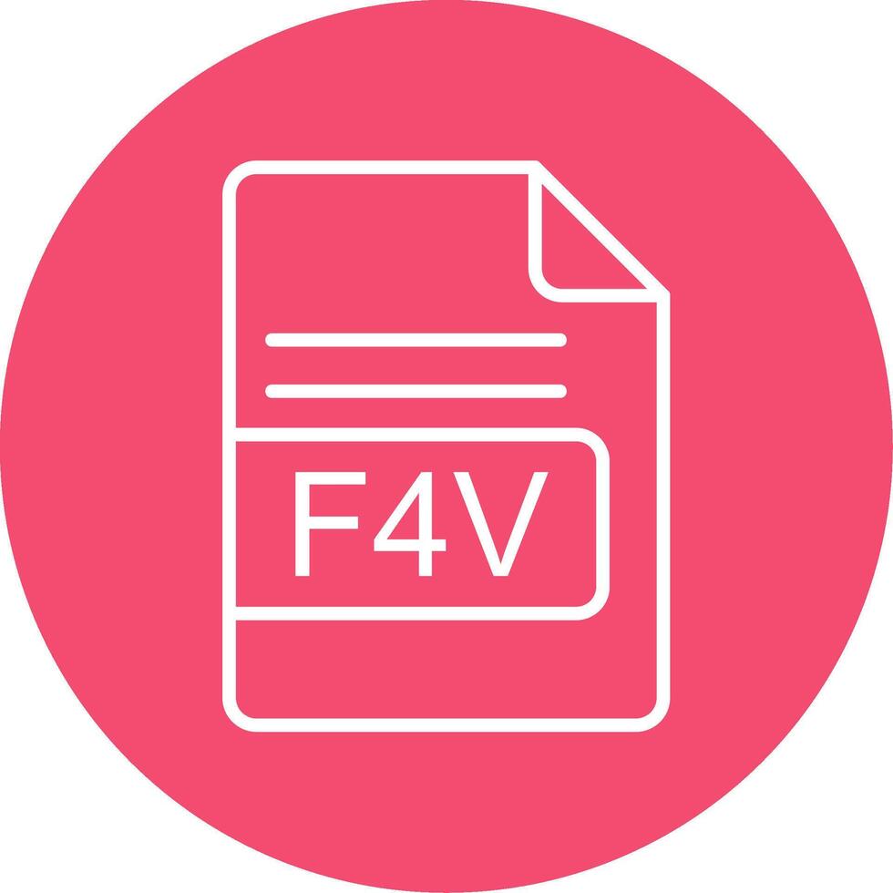 f4v archivo formato multi color circulo icono vector